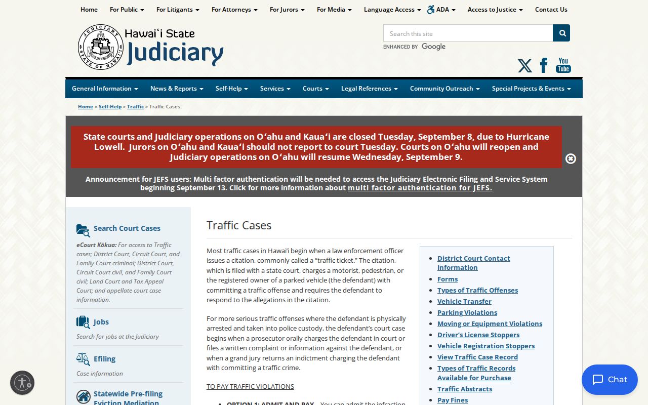 Hawaii County traffic warrant court case options